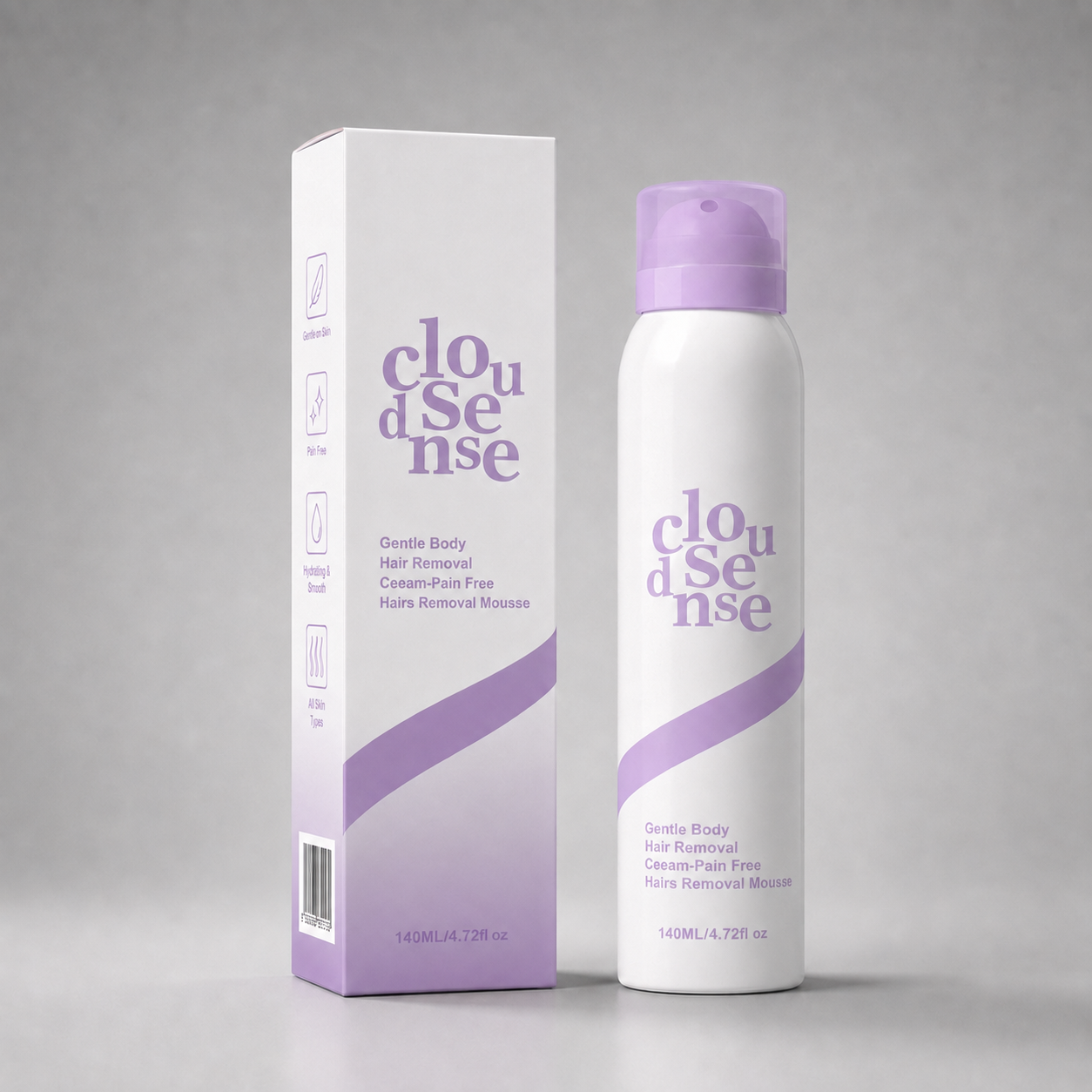 Envase y caja de la Mousse Depilatoria Efecto Seda