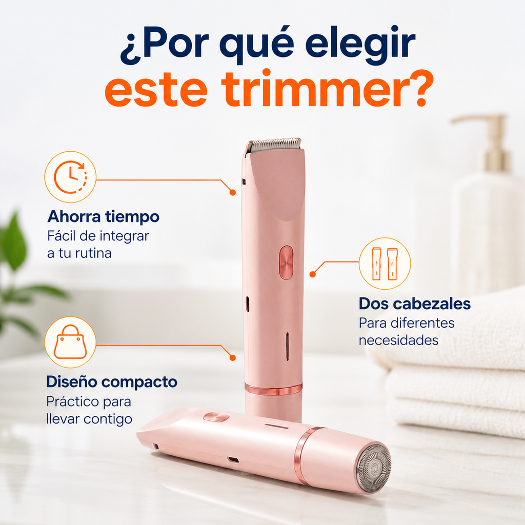 Por que elegir esta depiladora: ahorra tiempo, dos cabezales y diseno compacto